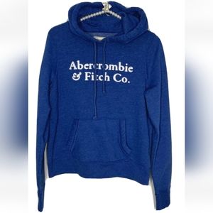 Abercrombie & Fitch Y2K Blue Hoodie Women's Small Sweatshirt Embroidered